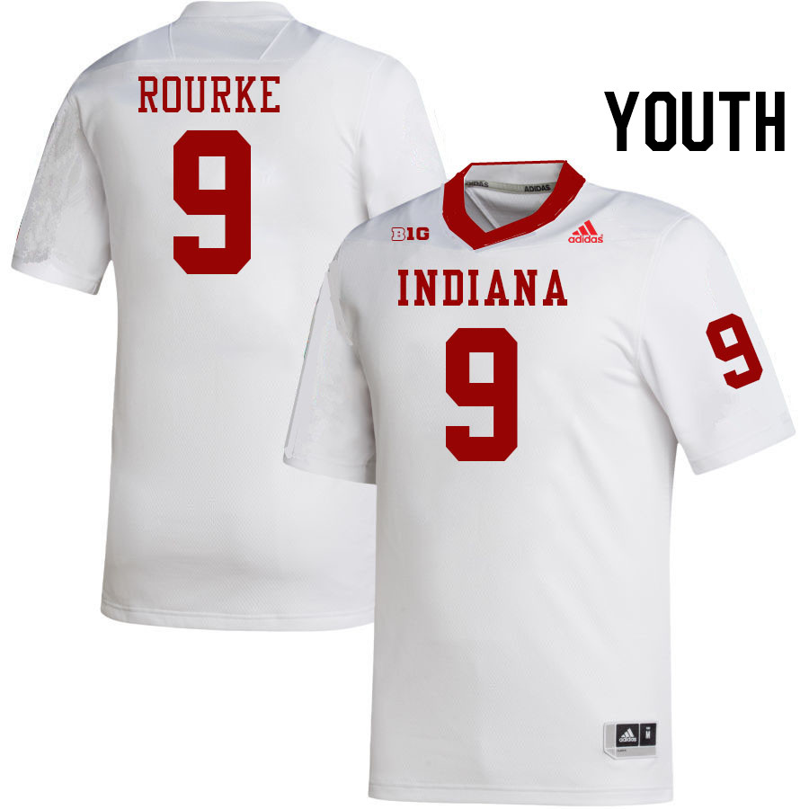 Youth #9 Kurtis Rourke Indiana Hoosiers College Football Jerseys Stitched-White